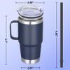 Abbrevi 20 oz Stainless Steel Tumbler with Handle Metal Insulated Coffee Travel Mug with Handle Double Wall Tumbler Cup with Lid and Straw, Navy 1 Pack view 4