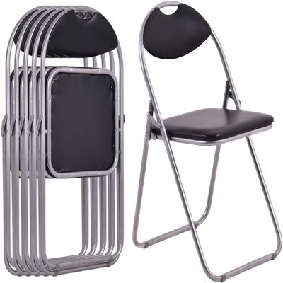 ARLIME Folding Chairs Set of 6, Foldable Seats w/Handle Hole, Steel Frame, 330 Lbs Weight Capacity, Stackable Padded Folding Chairs for Events Wedding Party