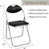 ARLIME Folding Chairs Set of 6, Foldable Seats w/Handle Hole, Steel Frame, 330 Lbs Weight Capacity, Stackable Padded Folding Chairs for Events Wedding Party view 3