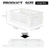 Tixill 2-Pack Mini Foldable Plastic Baskets for Organizing and Storage, Collapsible Storage Crate for Home Kitchen Bedroom Bathroom Office (9.8x6.5x3.8, White) view 2