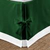 PG Beddings 1 Piece Two Tone Split Corner Tie Bed Skirt, 12 Inch Drop Length 1000 Thread Cotton, Olympic Queen Size (66" x 80") Inch, Solid White/Green view 2