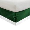 PG Beddings 1 Piece Two Tone Split Corner Tie Bed Skirt, 12 Inch Drop Length 1000 Thread Cotton, Olympic Queen Size (66" x 80") Inch, Solid White/Green view 3