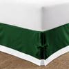PG Beddings 1 Piece Two Tone Split Corner Tie Bed Skirt, 12 Inch Drop Length 1000 Thread Cotton, Olympic Queen Size (66" x 80") Inch, Solid White/Green view 4