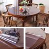 FERCLA Round Clear Tablecloth Waterproof Oilcloth Heavy Duty PVC Table Cover Protector Vinyl Waterproof Plastic Tablecloth Anti-hot Table Mat Transparent Tablecloths (63 inch Diameter,1.5mm Thick) view 3