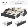 Allewie Full Size Platform Bed Frame with 3 Storage Drawers, Fabric Upholstered, Wooden Slats Support, No Box Spring Needed, Noise Free, Easy Assembly, Dark Grey view 2