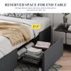 Allewie Full Size Platform Bed Frame with 3 Storage Drawers, Fabric Upholstered, Wooden Slats Support, No Box Spring Needed, Noise Free, Easy Assembly, Dark Grey view 3