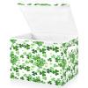 Bolaz Lucky Clover Shamrocks Storage Bins with Lids and Handles, Foldable Storage Box Storage Basket with Cover Collapsible Organizer Containers for Home Closet, Shelves view 1