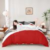Geometric Patchwork Kids Duvet Cover Set Twin Size,Triangle Abstract Geometric Art Theme Bedding Set,Girls Boys Adults Room Decor,Red Black Grey Comforter Cover,Fashion Quilt Cover,1 Pillowcase view 2