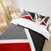 Geometric Patchwork Kids Duvet Cover Set Twin Size,Triangle Abstract Geometric Art Theme Bedding Set,Girls Boys Adults Room Decor,Red Black Grey Comforter Cover,Fashion Quilt Cover,1 Pillowcase view 3