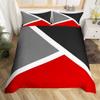 Geometric Patchwork Kids Duvet Cover Set Twin Size,Triangle Abstract Geometric Art Theme Bedding Set,Girls Boys Adults Room Decor,Red Black Grey Comforter Cover,Fashion Quilt Cover,1 Pillowcase view 4