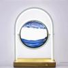 IMPREC Glass Hourglass Table LampMoving Sand Art Picture 3D Glass Deep Sea Sandscape Flowing Sand Frame Desktop Ornaments Quicksand Painting (Color : Blue, Size : 30x20x10cm) view 1