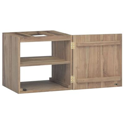 Tidyard Wall Mounted Bathroom Cabinet with Door and Shelf Teak Wood Hanging Storage Cabinet Wooden Sink Cabinet for Washroom, Home Furniture 18.1 x 10 x 15.7 Inches (W x D x H)