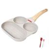 3 Section Grill Pan Divided Frying Pan for Breakfast, Omelette Pan/Egg Pan - Non-stick Coating for frying eggs burgers bacon (White) view 1