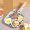 3 Section Grill Pan Divided Frying Pan for Breakfast, Omelette Pan/Egg Pan - Non-stick Coating for frying eggs burgers bacon (White) view 3