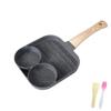 3 Section Grill Pan Divided Frying Pan for Breakfast, Omelette Pan/Egg Pan - Non-stick Coating for frying eggs burgers bacon (Black) view 1