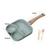 3 Section Grill Pan Divided Frying Pan for Breakfast, Omelette Pan/Egg Pan - Non-stick Coating for frying eggs burgers bacon (Black) view 2