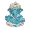 Aashita Creations 999 Silver Plated Car Dashboard Idol 3.5 inches (Silver Fountain Blue) view 1