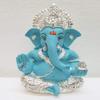 Aashita Creations 999 Silver Plated Car Dashboard Idol 3.5 inches (Silver Fountain Blue) view 2