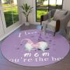 Round Area Rug 6 Ft for Bathroom Collection Room Area Floor Mat I Love You MOM ONLY The Best Mother's Day Gnome Purple Non-Slip and Washable Carpets for Indoor Bedroom Kids Room Home Decor view 1