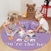 Round Area Rug 6 Ft for Bathroom Collection Room Area Floor Mat I Love You MOM ONLY The Best Mother's Day Gnome Purple Non-Slip and Washable Carpets for Indoor Bedroom Kids Room Home Decor view 3