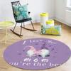 Round Area Rug 6 Ft for Bathroom Collection Room Area Floor Mat I Love You MOM ONLY The Best Mother's Day Gnome Purple Non-Slip and Washable Carpets for Indoor Bedroom Kids Room Home Decor view 4