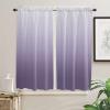 PRINT PICTURE ARTHOME Tier Curtains 63 Inch Length Purple Gradient Curtain Panels Semi Sheer Rod Pocket Curtains Window Treatment for Kitchen Living Room Bathroom, 42"x63", 2 Panels view 1