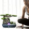 FOGLO Resin Tabletop Waterfall Fountain,Indoor LED Waterfall Fountain Tabletop Rockery Fountain with Aquariums, Plant, Atomizing Humidifier, for Office Home Bedroom Desk Dcoration Home Office Gifts view 4