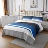Geometric Patchwork Kids Bedspread Twin Size,Abstract Stripes Art Style Coverlet Set,Girls Boys Adults Room Decor,Blue Black Grey Geometric Quilted Coverlet,Fashion Bedding Quilt,1 Pillowcase view 3