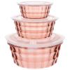 3pcs Salad Mixing Containers Lids Food Storage Holder Snacks Fruits Vegetables Stackable Salad Organizing Boxes Meal Prep Bowls Handles view 1