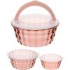 3pcs Salad Mixing Containers Lids Food Storage Holder Snacks Fruits Vegetables Stackable Salad Organizing Boxes Meal Prep Bowls Handles view 4
