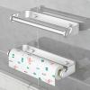 Aheucndg Paper Towel Holder Wall Mount, Self Adhesive or Drill Mounting Paper Roll Holder, Paper Towel Holder Under Cabinet for Kitchen or Bathroom (Silvery 1pack) view 2