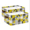 Yellow Grey Large Storage Baskets Bins Modern Abstract Geometric Middle Century Collapsible Storage Box Laundry Organizer for Closet Shelf Nursery Kids Bedroom 2 pcs) view 1