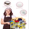 Yellow Grey Large Storage Baskets Bins Modern Abstract Geometric Middle Century Collapsible Storage Box Laundry Organizer for Closet Shelf Nursery Kids Bedroom 2 pcs) view 4