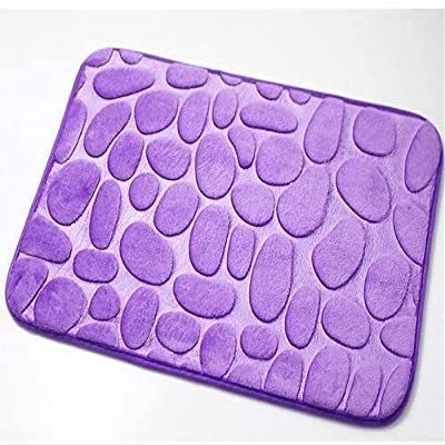 40x60cm Bath Mats Coral Fleece Bathroom Memory Foam Rug Kit Toilet Non Slip Mats Floor Carpet Set Mattress For Bathroom Decor Bathroom absorbent and dirt-resistant anti-slip mat ( Color : Light Purple