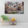 3 Panel Canvas Wall Art Black and White Wall Decor Military Tanks WW2 Abstract Landscape Canvas Art Modern Wall Art for Home Decorations Wooden Framed Gallery-Wrapped Ready to Hang - 40" W x 60" H view 2