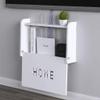AVEEWA Wireless Router Storage Box Floating Wall Mounted TV Set-top Box Shelf Free of Holes Wall Wall Rack Living Room WiFi Wireless Router Storage Box White WPC Board Shielding Box (Size : 30cm) view 2