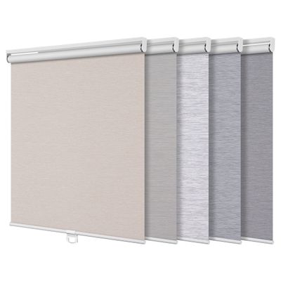 Boolegon Blackout Roller Shades for Windows Cordless Roller Blinds Striped Jacquard Shades Thermal Insulated UV Protection Roller Shades for Office,Bathroom,Bedroom,Home,Beige,32" W x 88" H