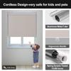Boolegon Blackout Roller Shades for Windows Cordless Roller Blinds Striped Jacquard Shades Thermal Insulated UV Protection Roller Shades for Office,Bathroom,Bedroom,Home,Beige,32" W x 88" H view 2