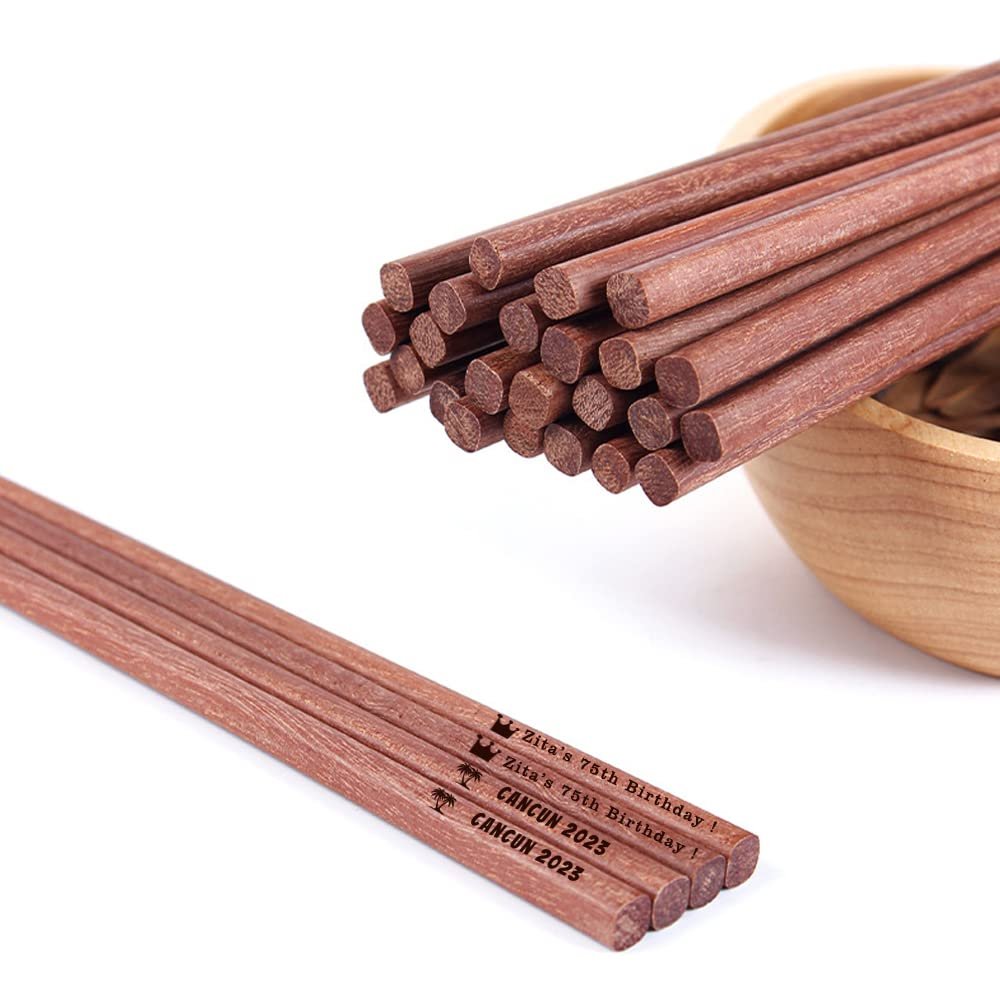 Personalized Custom Wooden Chopsticks with Name Bulk for Beginners Custom Engraved Bamboo Chop Sticks Wedding Favors Party Gifts Housewarming Birthday Party Wedding Gifts(B 130PC)