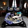Star Moon Comforter Set Twin Size Mushroom Sugar Skull Bedding Set 2pcs for Kids Girls Boys Youth Bedroom Decor Exotic Plants Quilted Duvet Purple Flower Butterfly Duvet Insert,Black White view 1
