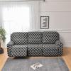 8-Piece Stretch Loveseat Recliner Slipcovers, Printed 3 Seat Recliner Sofa Cover Non Slip Reclining Sofa Slipcover Furniture Protector with Pocket-J||3 Seat view 1
