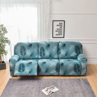8-Piece Stretch Loveseat Recliner Slipcovers, Printed 3 Seat Recliner Sofa Cover Non Slip Reclining Sofa Slipcover Furniture Protector with Pocket-A||3 Seat