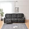 8-Piece Stretch Loveseat Recliner Slipcovers, Printed 3 Seat Recliner Sofa Cover Non Slip Reclining Sofa Slipcover Furniture Protector with Pocket-N||3 Seat view 1