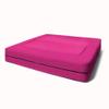 Modern Foldout Lightweight Convertible Kids Sofa Couch with Ottoman Size:18''H x 54''W x 26''D | Blocky Shape 3 Tiered Loveseat with Sturdy Backrest,Comfortable Reclining | Fuchsia Pink Color view 2