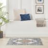 Nourison Home Astra Machine Washable Traditional Grey/Gold 4' x 6' Area Rug, Easy Cleaning, Non Shedding, Bed Room, Living Room, Dining Room, Kitchen (4x6) view 1