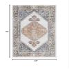 Nourison Home Astra Machine Washable Traditional Grey/Gold 4' x 6' Area Rug, Easy Cleaning, Non Shedding, Bed Room, Living Room, Dining Room, Kitchen (4x6) view 2