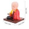 NUOBESTY Solar Powered Shaking Head Monk Figurine Buddha Statue with Wooden Fish for Car Dashboard and Home D Cor Compact 3.54X8.85X2.95 Inch view 2
