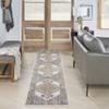 Nourison Home Astra Machine Washable Traditional Grey/Gold 2'2" x 10' Area Rug, Easy Cleaning, Non Shedding, Bed Room, Living Room, Dining Room, Kitchen (2x10) view 1