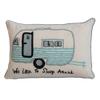 Creative Co-Op Cotton Embroidered Camper Design and Message, Multicolor Lumbar Pillow, Multi view 1