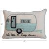 Creative Co-Op Cotton Embroidered Camper Design and Message, Multicolor Lumbar Pillow, Multi view 3